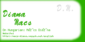 diana macs business card